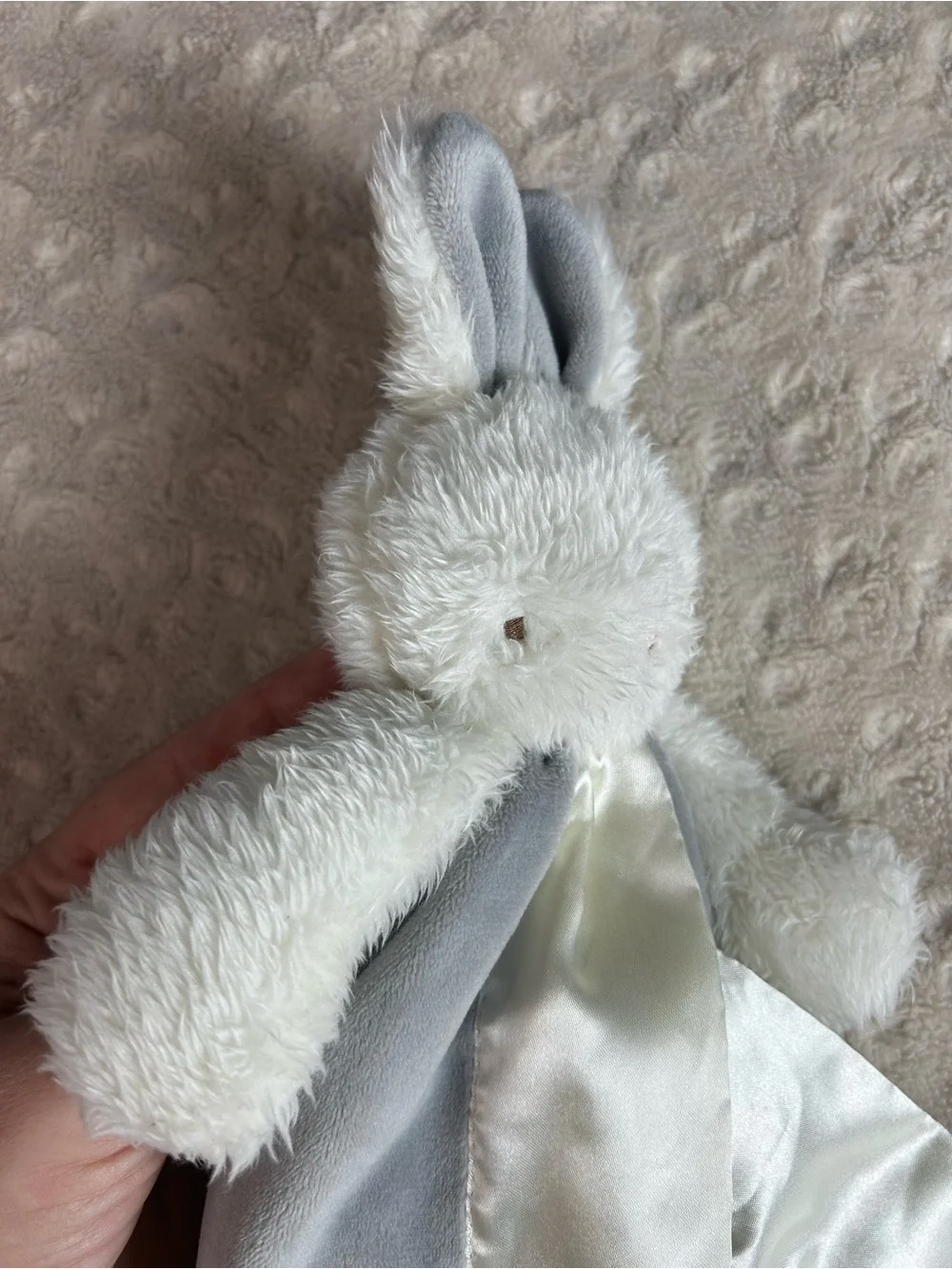 Bunnies by the Bay Bunny Rabbit Lovey Security Blanket Carrots Gray White 13